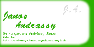 janos andrassy business card