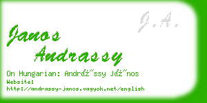 janos andrassy business card